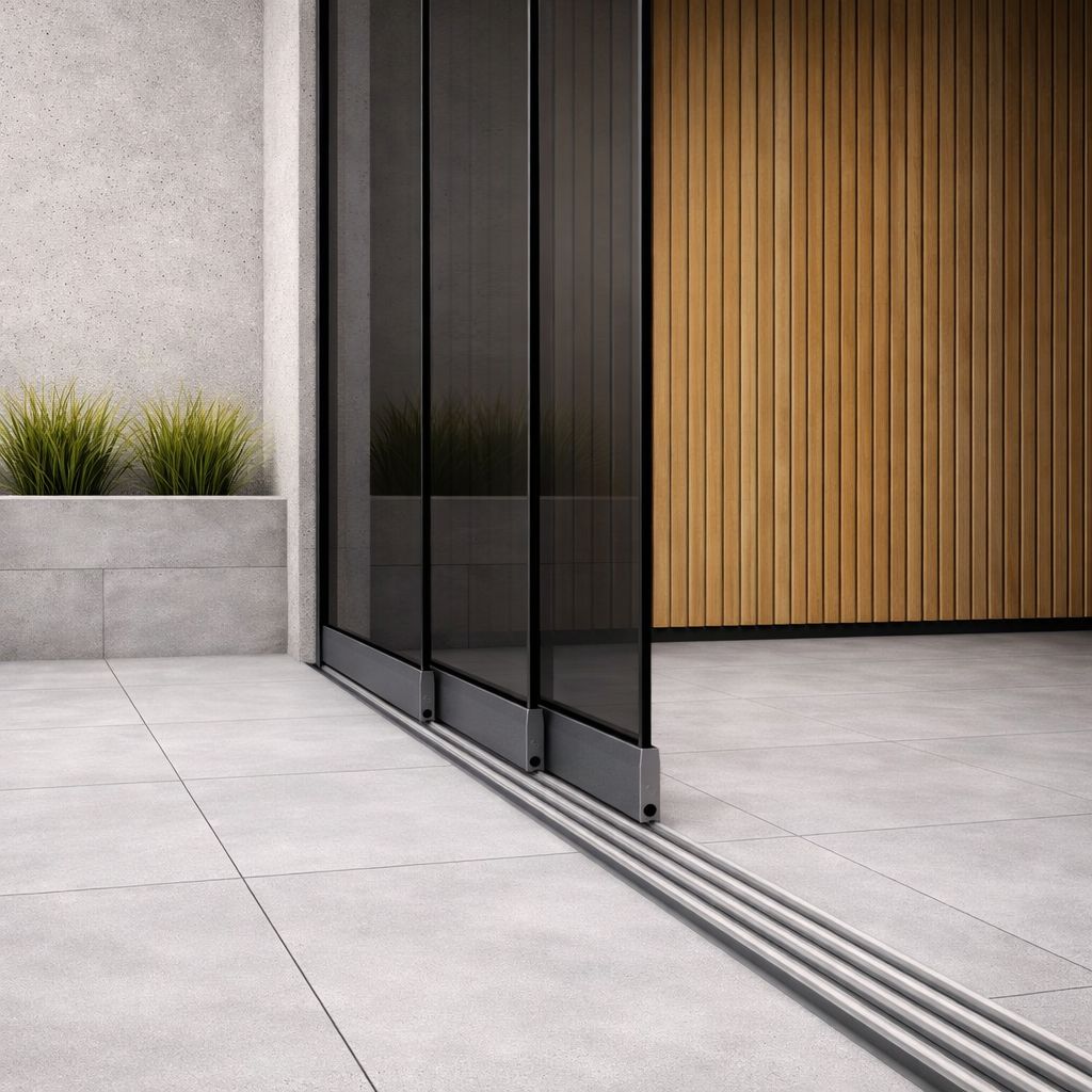 3-Rail Getinte Glazen Schuifwand tot 2640 mm breed (3x 900mm glas)