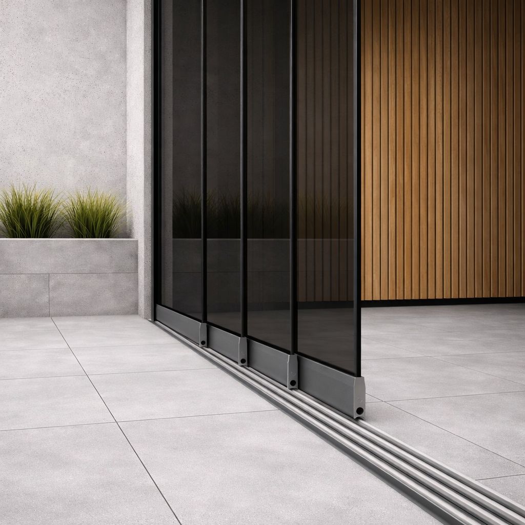 4-Rail Getinte Glazen Schuifwand tot 3510 mm breed (4x 900mm glas)