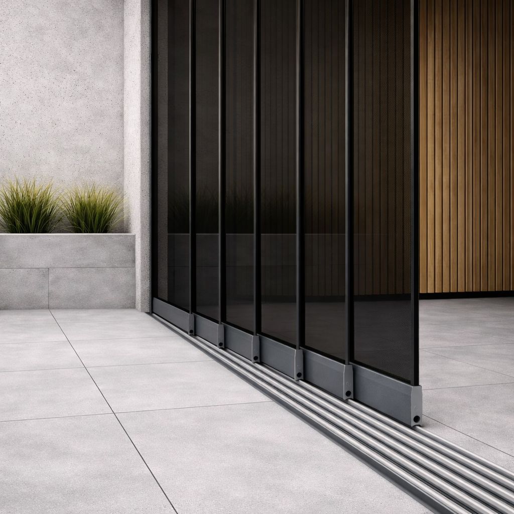 6-Rail Getinte Glazen Schuifwand tot 5250 mm breed (6x 900mm glas)
