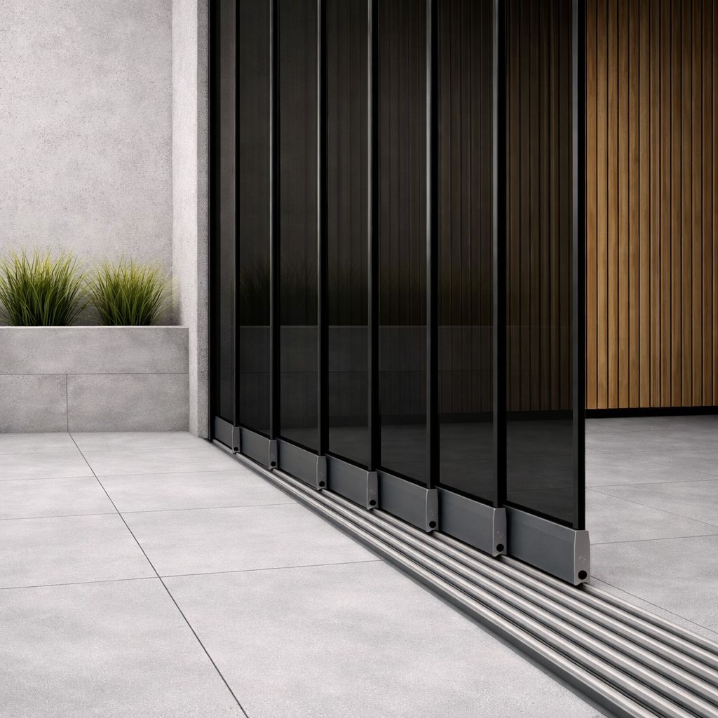 7-Rail Getinte Glazen Schuifwand tot 7000 mm breed (7x 1030mm glas)