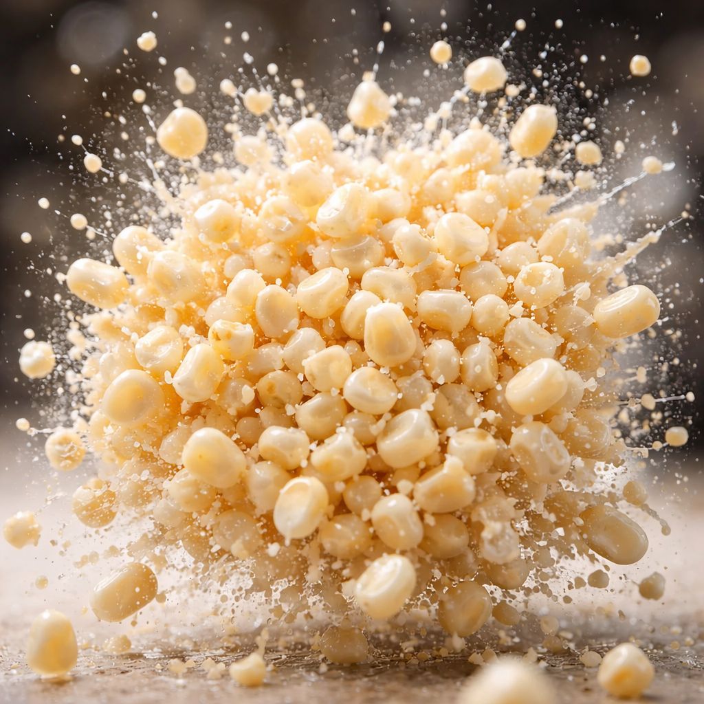 Cooked corn kernel