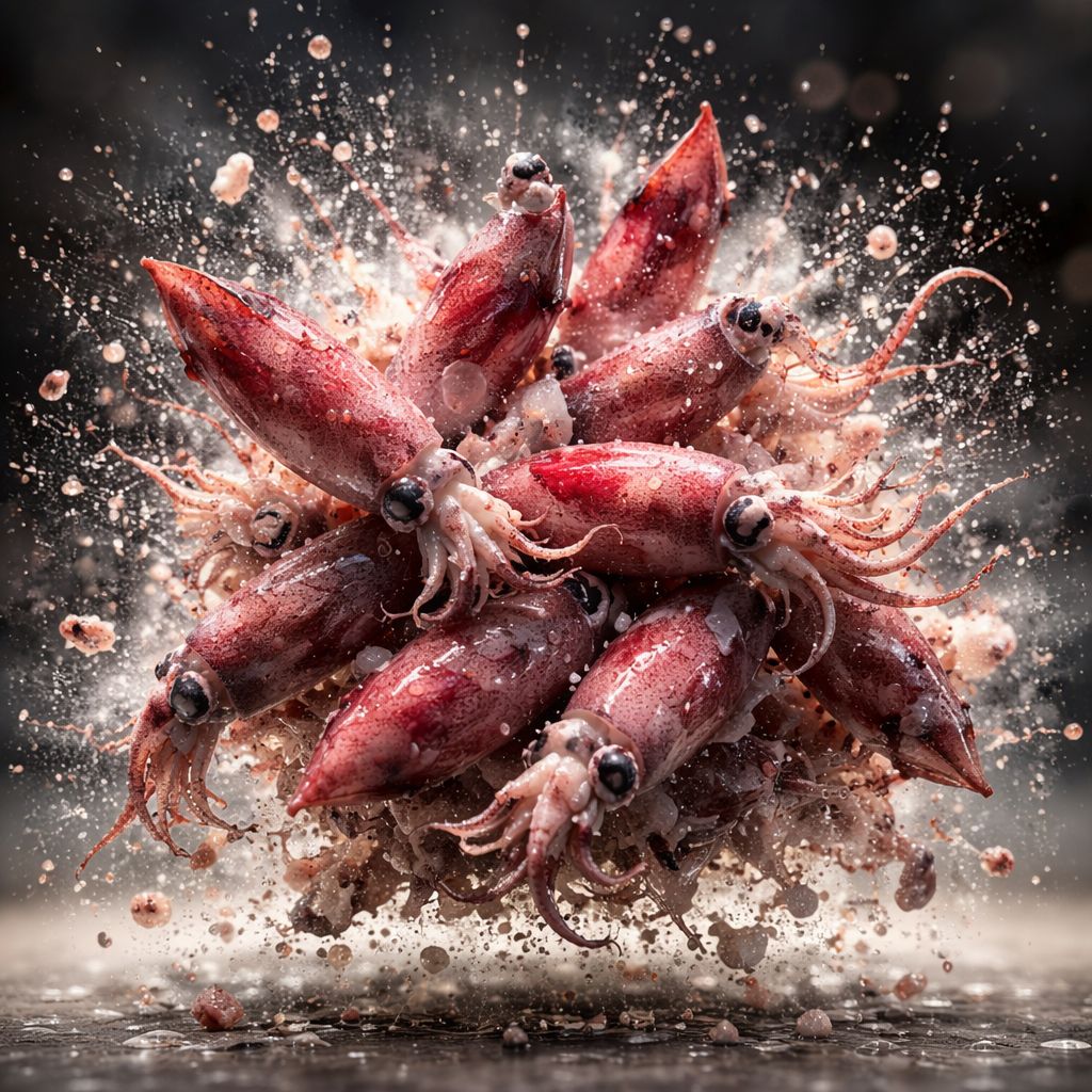 Frozen squids