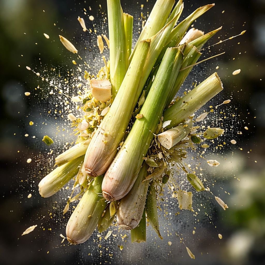 Frozen cut lemongrasses