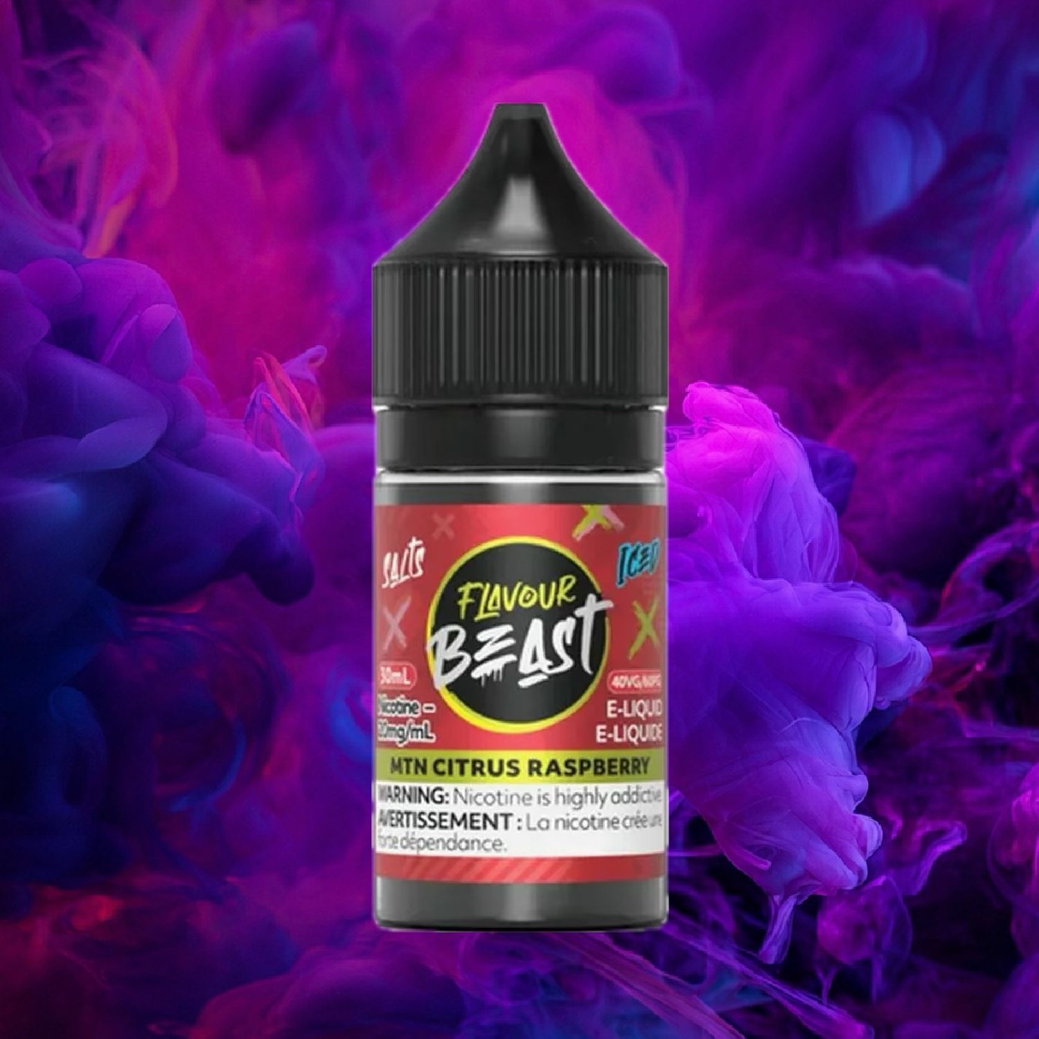 MTN CITRUS RASPBERRY ICED by FLAVOUR BEAST SALTS, Strength: 20mg w/Excise Duty F/P