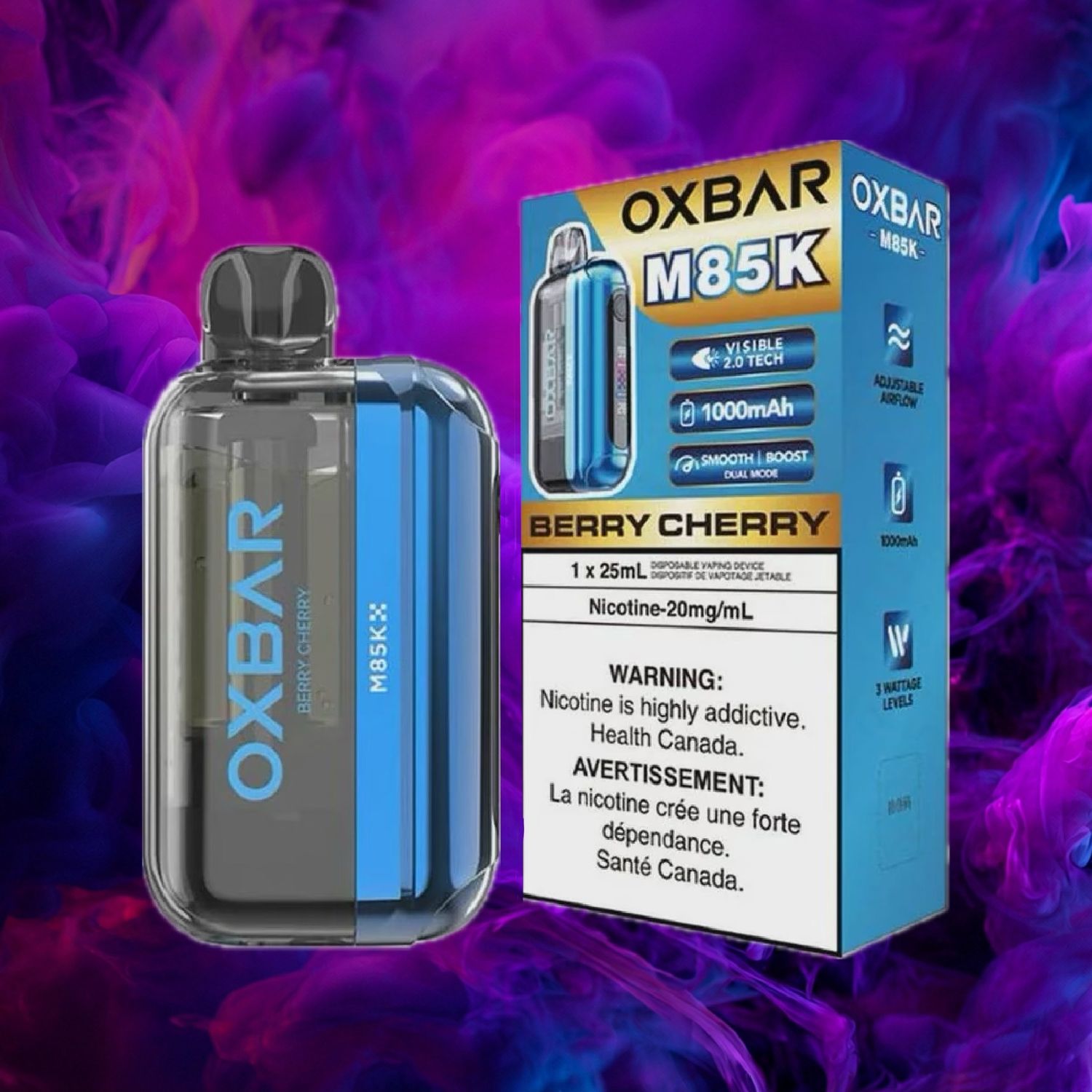 OXBAR M85K DISPOSABLE VAPE OXBAR M85K DISPOSABLE VAPE, Flavour: BERRY CHERRY w/Excise Duty F/P