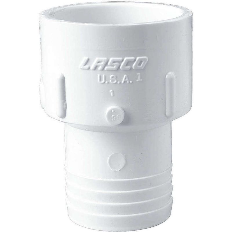 2" White INSERT Barb x Slip SCH40 Adapter