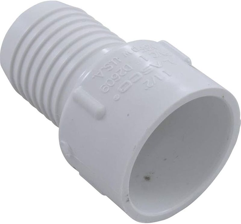 1.5" White INSERT Barb x Slip SCH40 Adapter