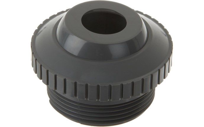 1.5" MPT x .75" Eye Dark Gray Hydrostream Flanged Eyeball Fitting