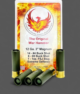 "The Original War Hammer" Shotgun Ammunition 12 Gauge 3" Magnum - 5 Round Pack