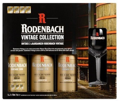 Rodenbach Vintage Collection 16/17/18 3x75cl + glas (zonder of met licht beschadigde doos)