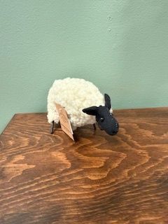 3.5" Stuffed Standing Primitive Jingle Bell Sheep