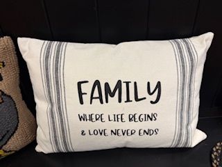Family Grain Sack 14x20 Pillow