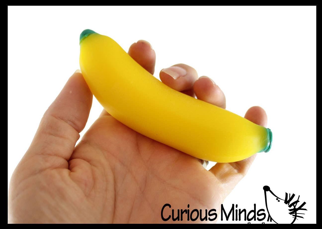 1 Doh Banana Fruit Soft Fluff- Filled Squeeze Stress Balls