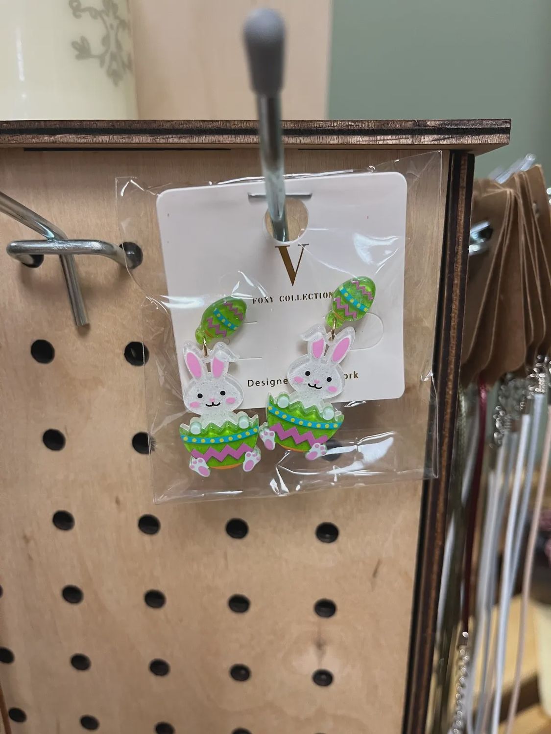 Easter Bunny w/ Egg Earrings