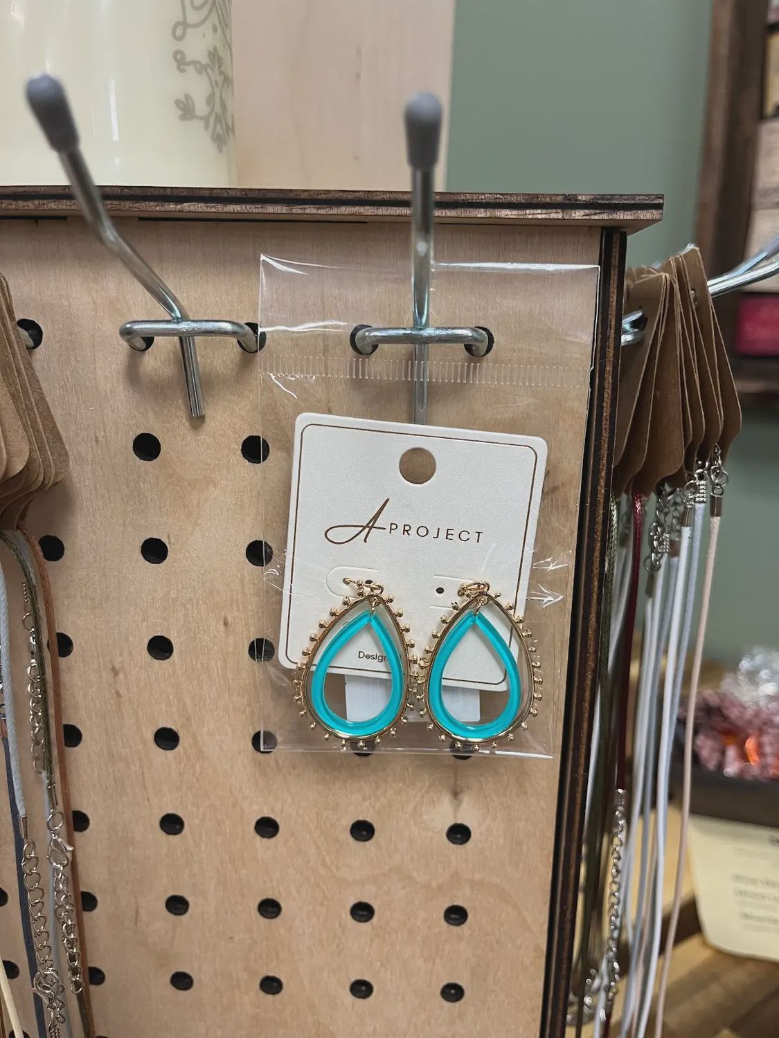 Metal &amp; Acetate Double Teardrop Earrings