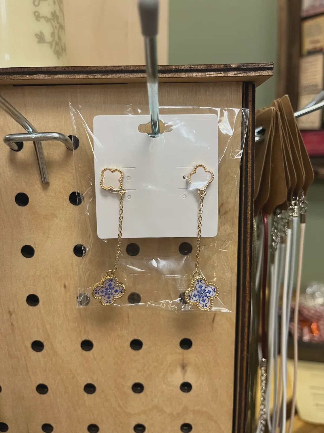 Chain &amp; Woven Teardrop Tassel Earrings