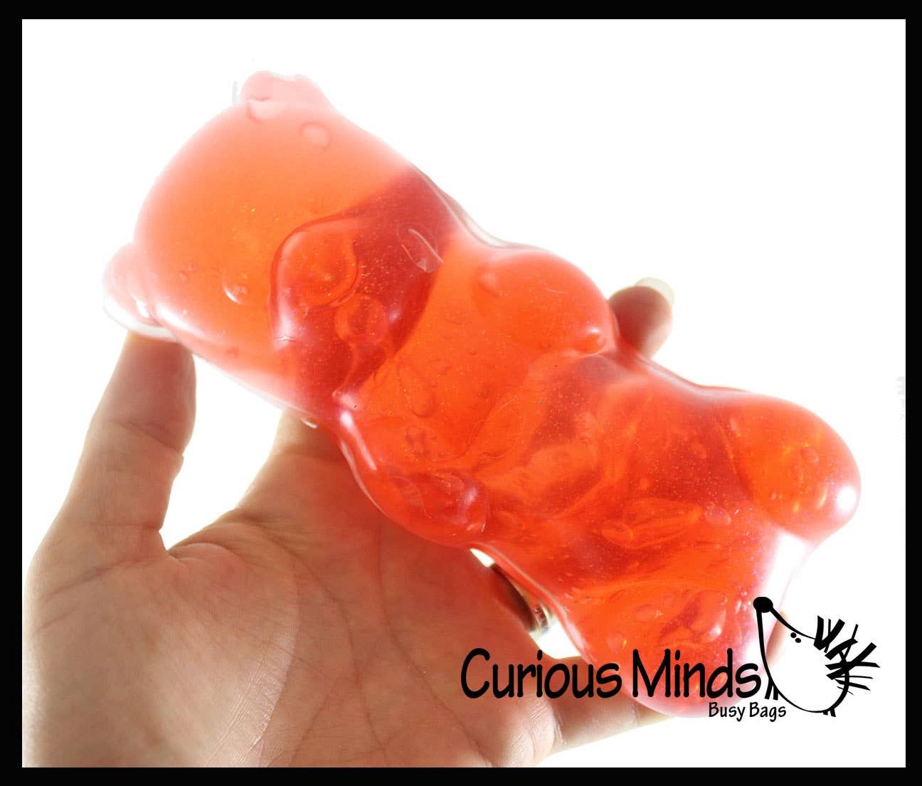 1 Jumbo Gummy Bear - Large Squishy Sensory Fidget Toy - Glit