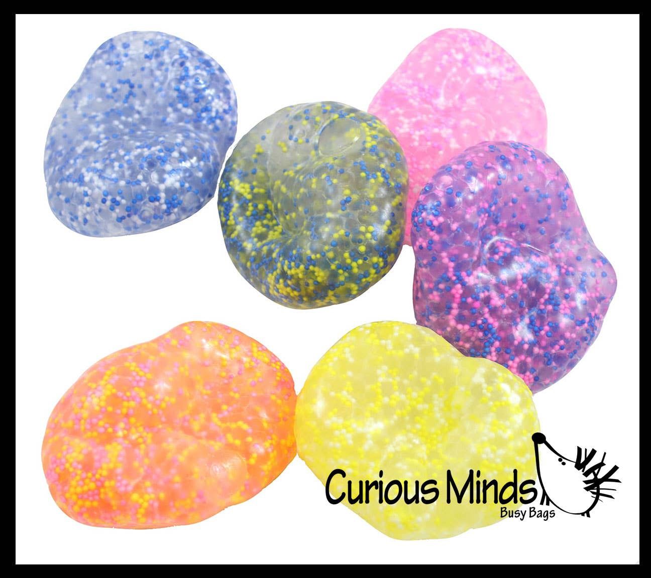 1 Jumbo Confetti Bead Mold-able Stress Ball -Squishy Gooey