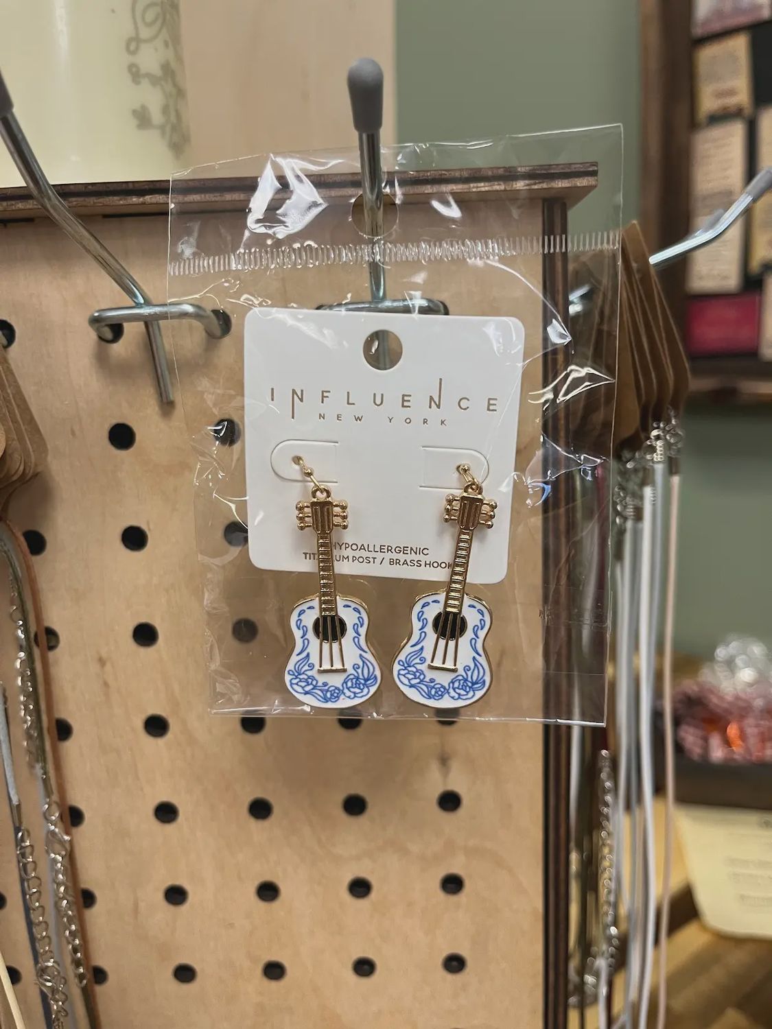 Guitar Shaped Enamel Earrings
