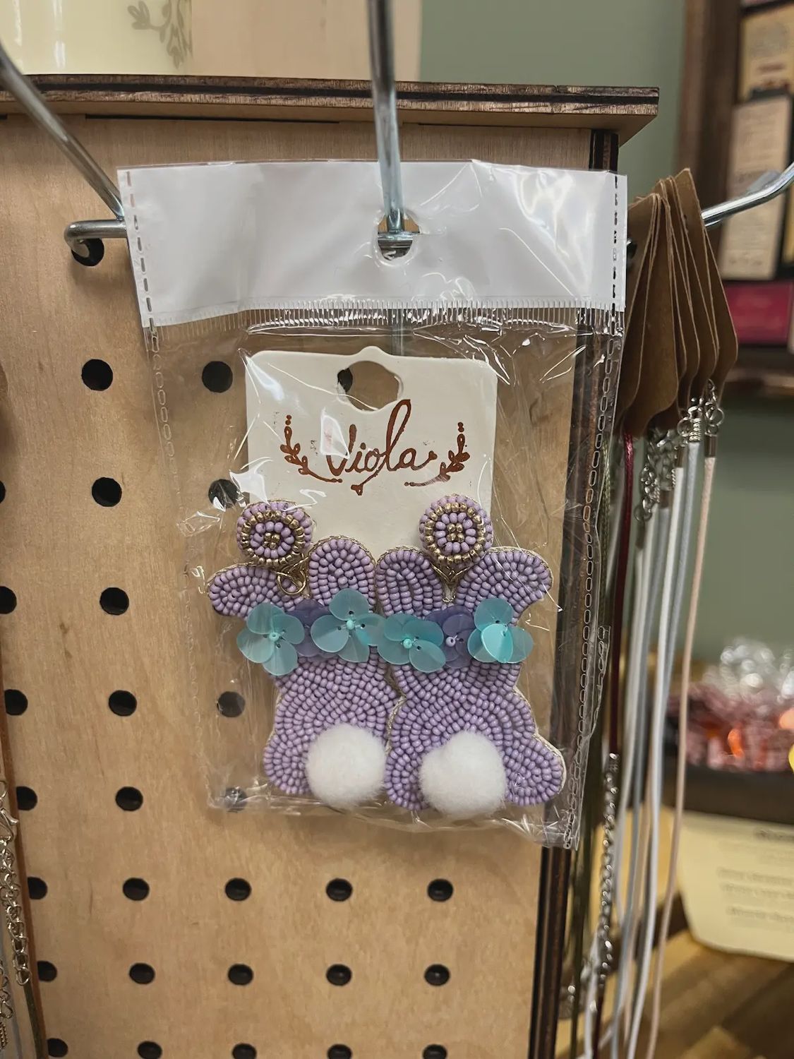 Easter Bunny &amp; Flower Bead Earrings