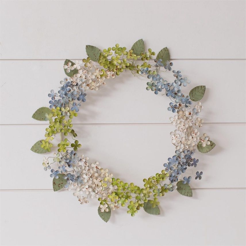 Metal Hydrangea Wreath