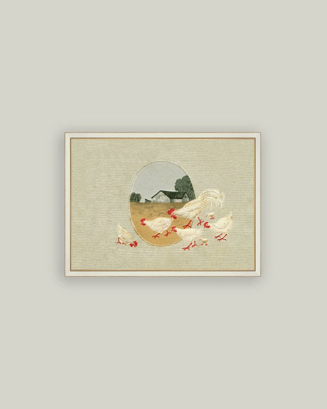 Spring Chickens Framed Antique Art, Frame Size: 15x11
