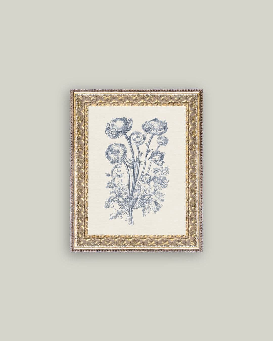 Blue Flower Sketch(1), Frame Size: 8x10