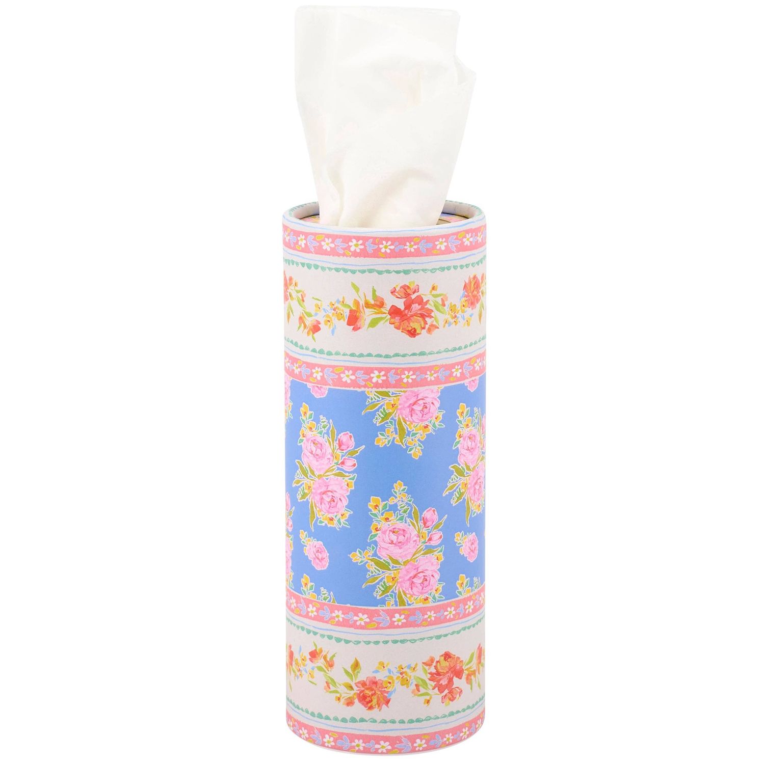 Floral Tissue Box Car Cup Holder, Color: Blue Floral