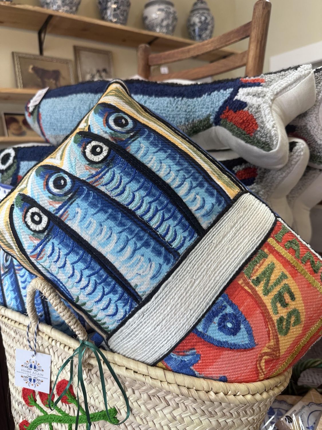 Canned Anchovy Indoor Pillow - Multicolor