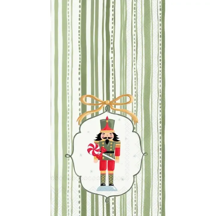 Paper Guest Towel 16 Ct Frosty Nutcracker Green Christmas