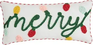 Merry Mud Pie Beaded Pillow 6x12