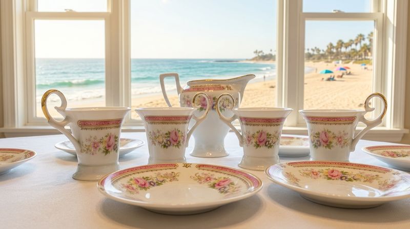 Antique Limoges Porcelain Demitasse Set with Crème Liquide Pitcher