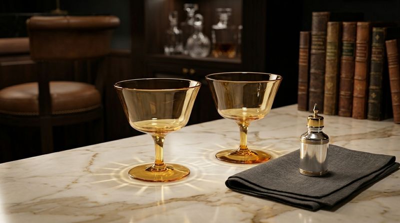 Vintage Fostoria Royal Amber Champagne Coupes — Set of Two