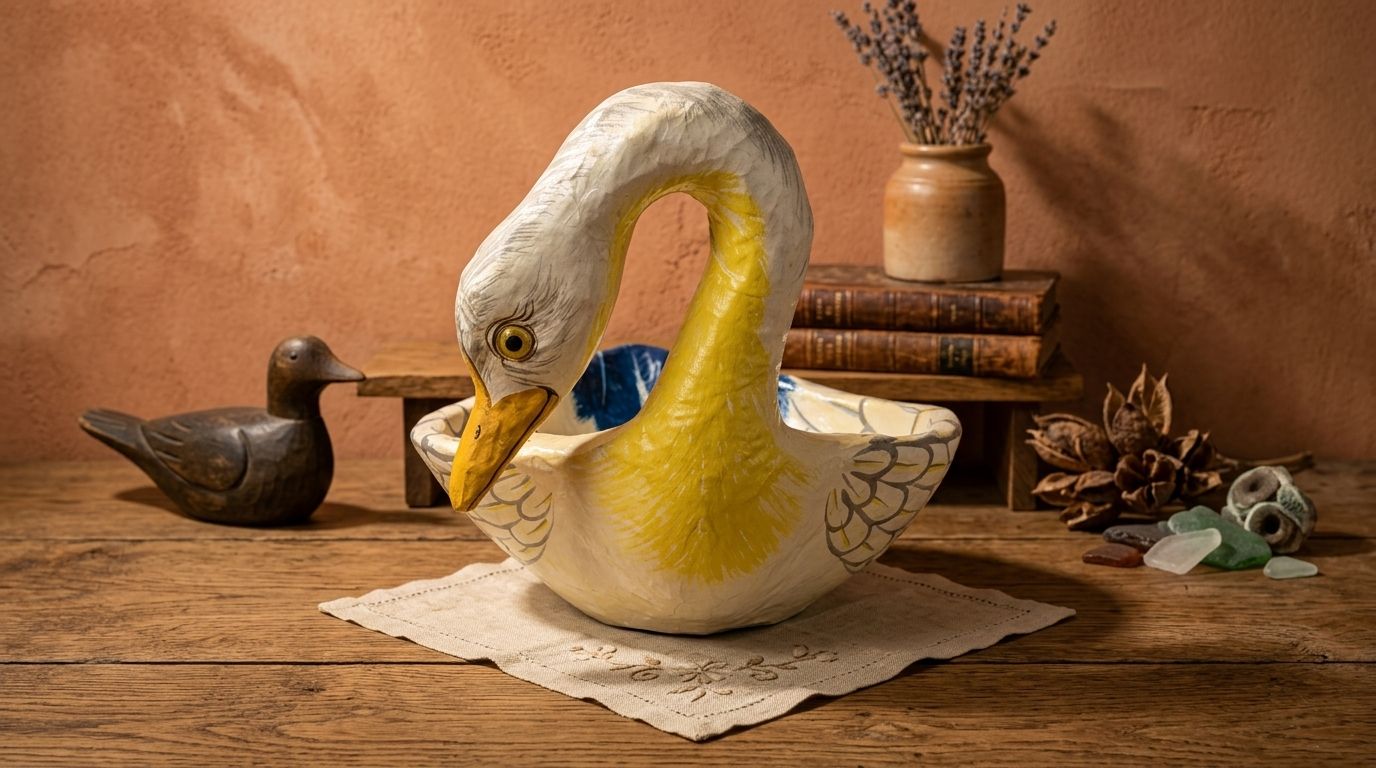 Sergio Bustamante Papier-Mâché Bird Bowl