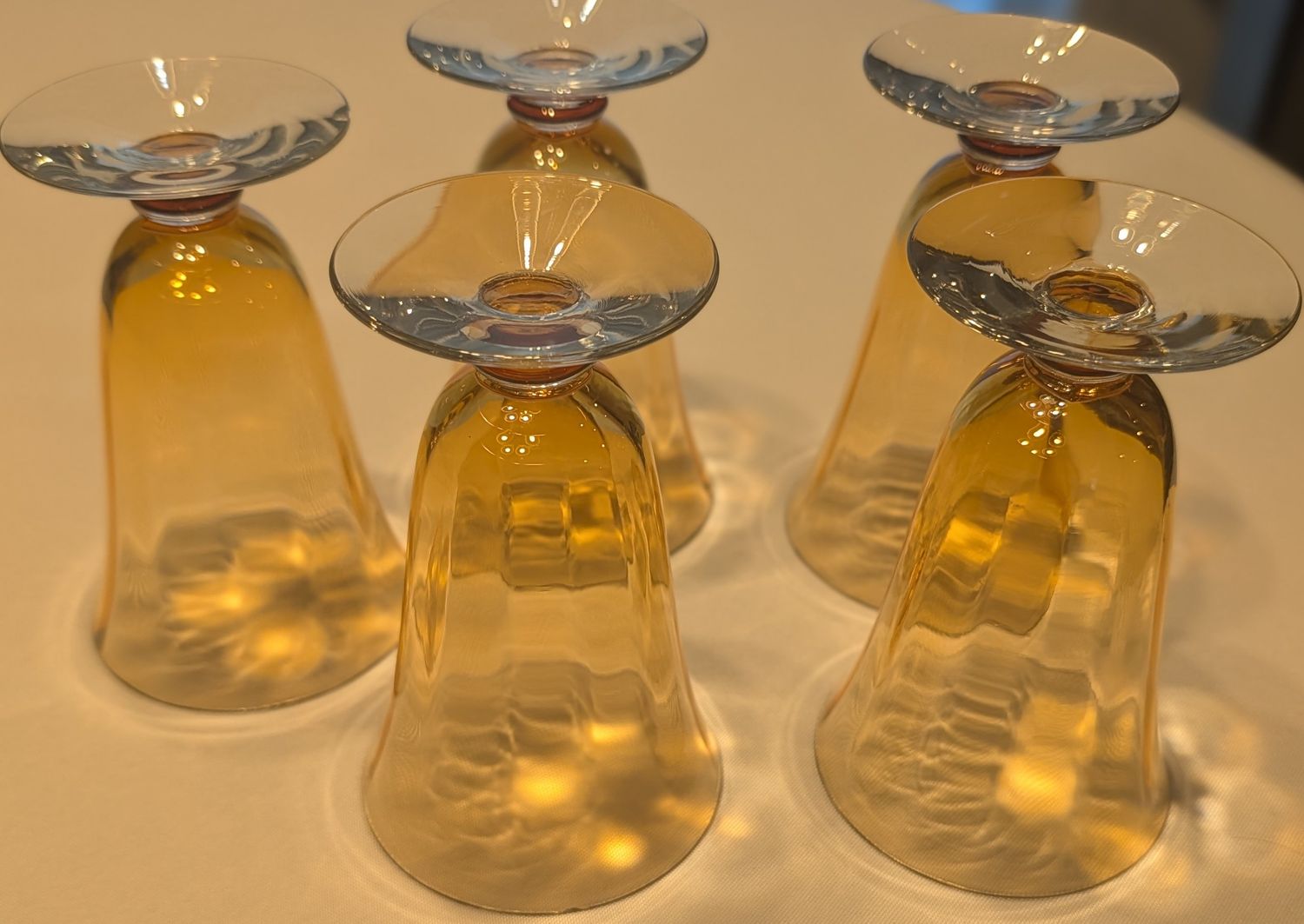 Fostoria Beverly Amber Oyster Cocktail Glasses (Set of 5)
