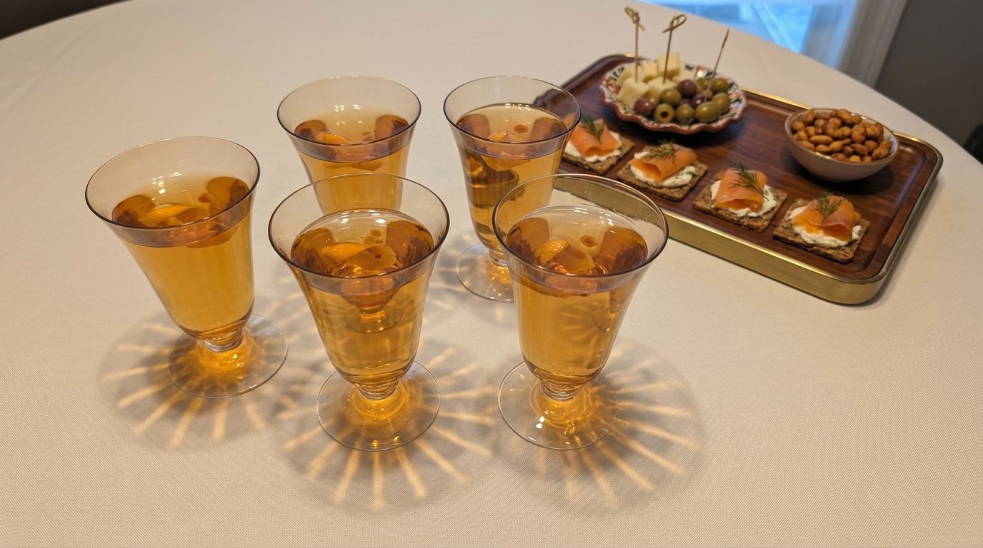 Fostoria Beverly Amber Oyster Cocktail Glasses (Set of 5)