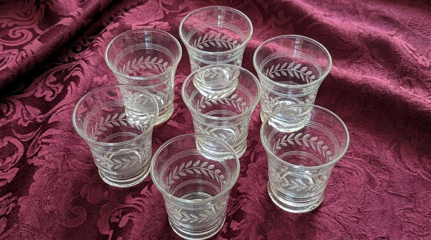 Vintage Anchor Hocking tumbler featuring the classic AHC55 pattern (Set of 7)