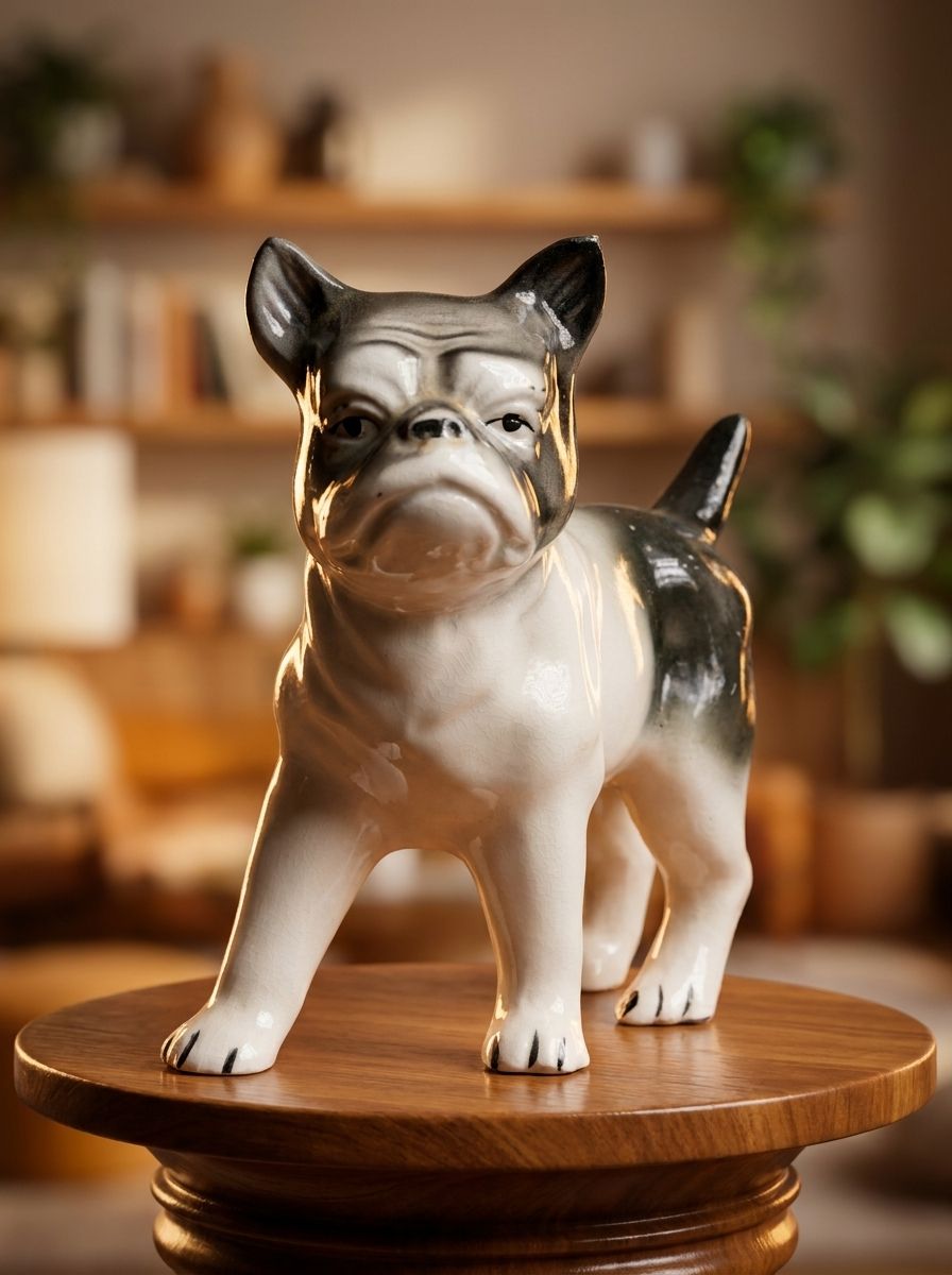 French Bulldog figurine dating from approximately the 1920s–1940s.