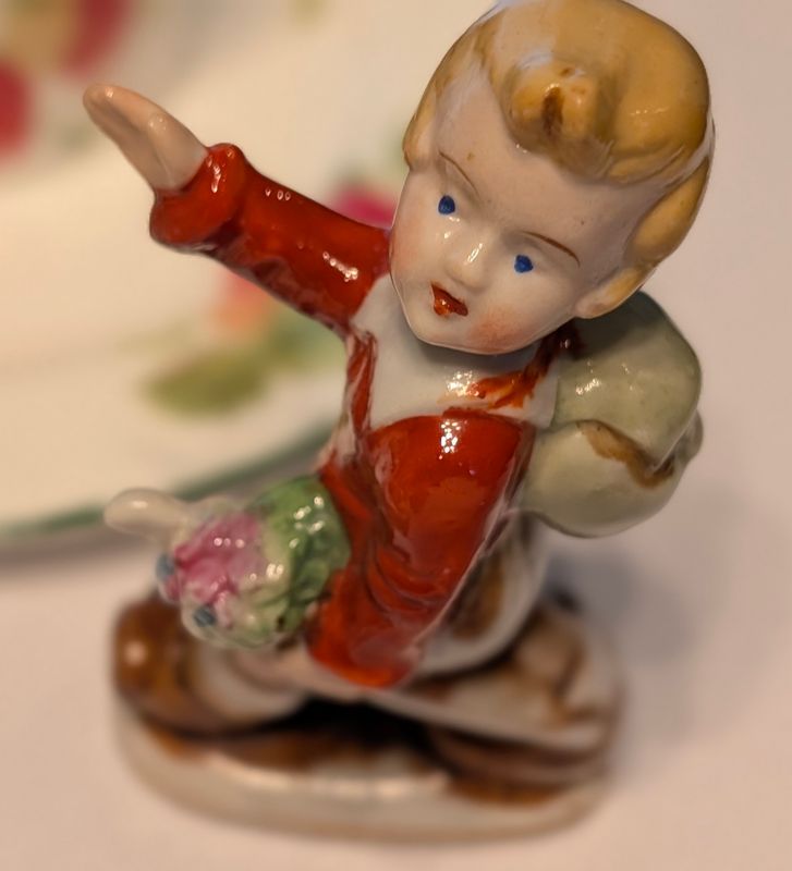 Vintage Occupied Japan Porcelain Boy Figurine, c. 1945–1952