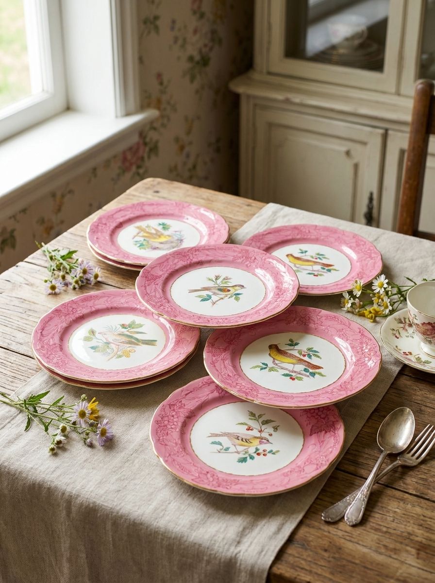 ​Exquisite 1840s French Paris Porcelain (Vieux Paris) 6 cabinet plates