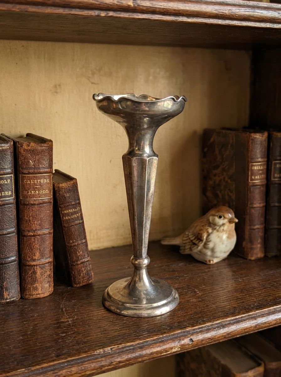 Antique 1912 Sheffield Sterling Silver Candlestick — Registered Design No. Rd 355044