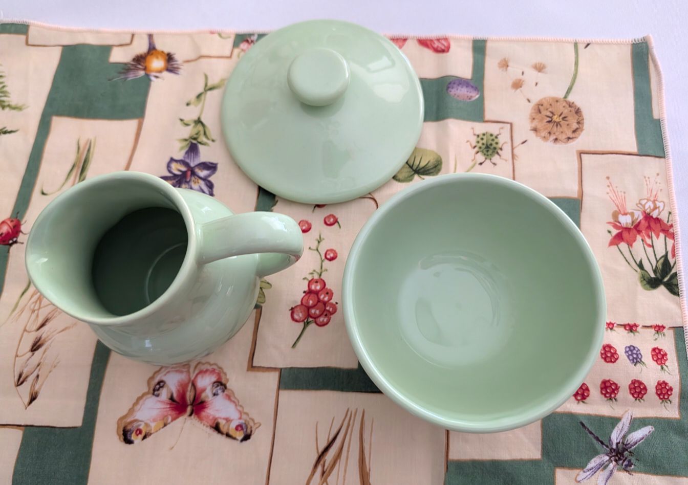 Elegant Pair of Vintage Chinese Celadon Porcelain Serving Vessels