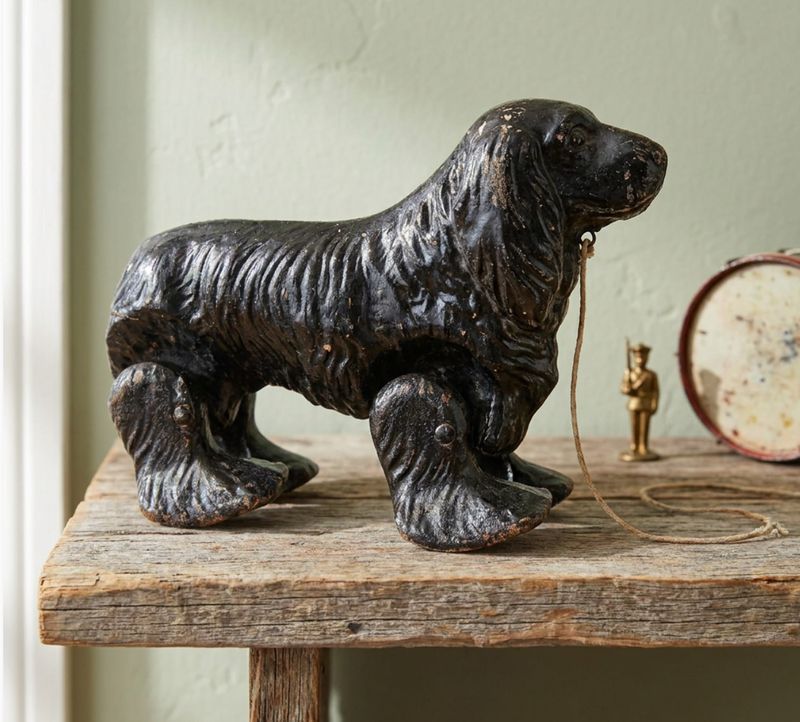 Vintage WWII-Era Noma “See Em’ Walk” Spaniel Pull Toy