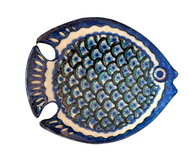 Vintage 1971 Porsgrund Norway Porcelain Fish Trivet &amp; Wall Plaque
