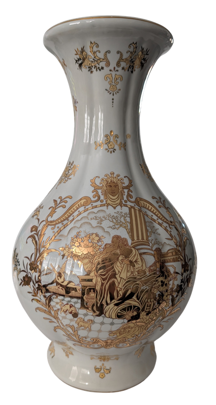 Large Neoclassical Porcelain Vase | Medusa &amp; Gold