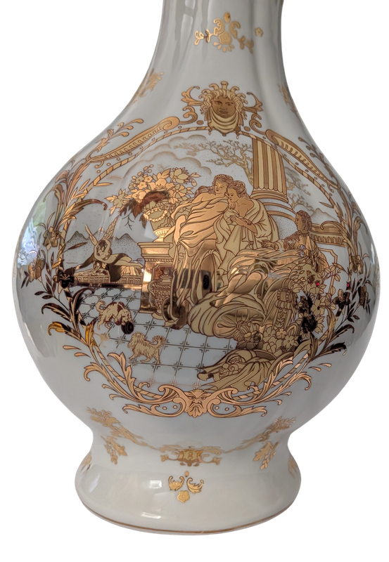 Large Neoclassical Porcelain Vase | Medusa &amp; Gold