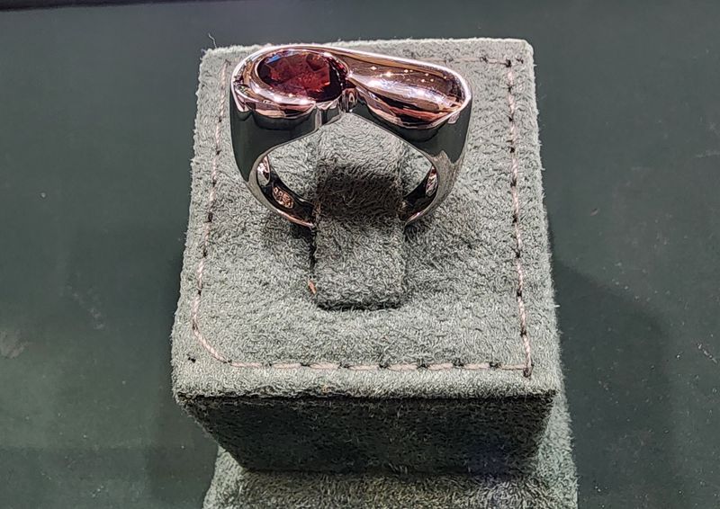 Sereni Garnet Ring 925 SS Oval Shape sz 7
