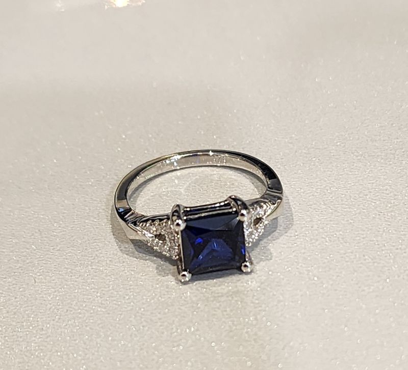 Sereni BL Sapphire Ring in 925 SS
