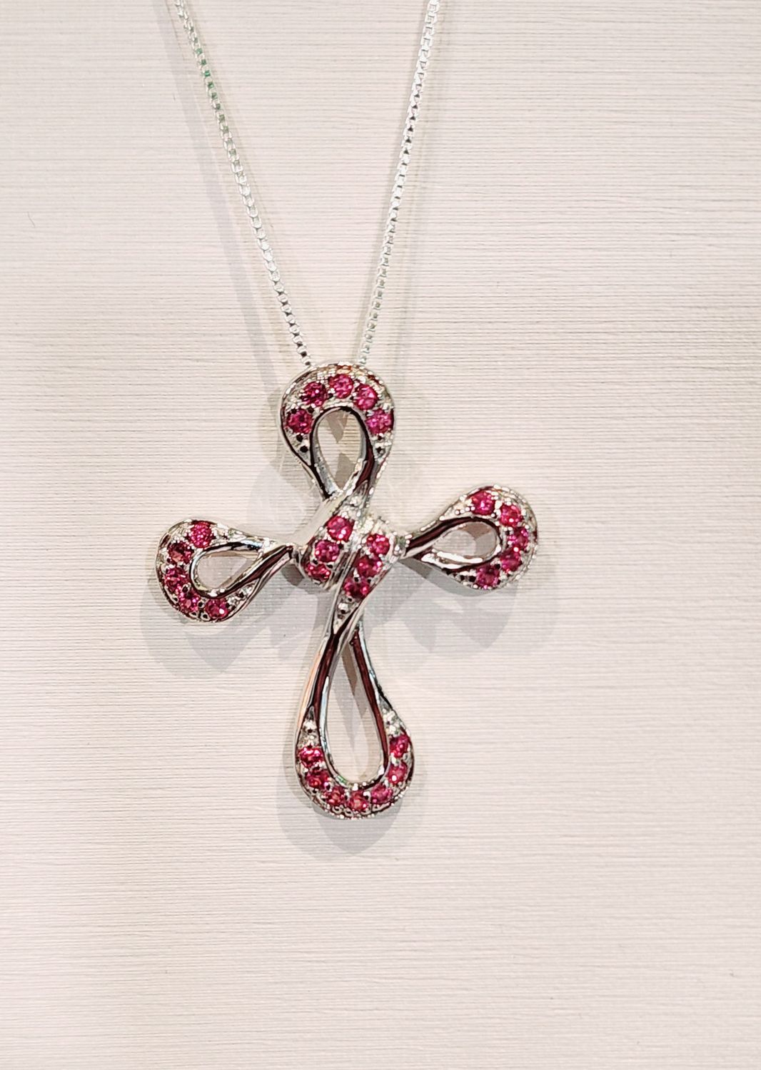 Rhodolite Cross Pendant in 925 0002
