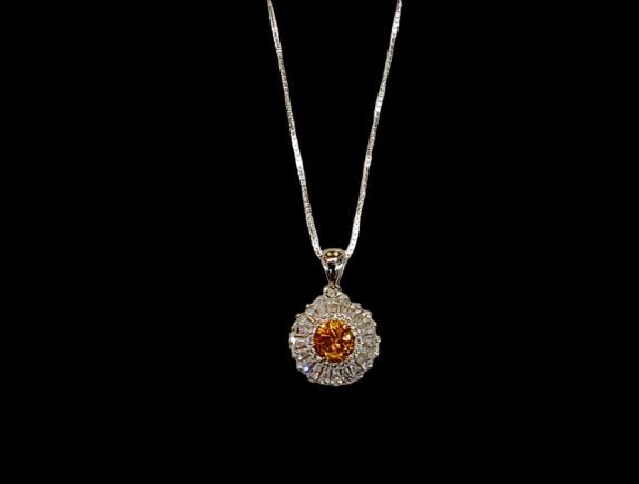 Citrine Pendant in 925 0009